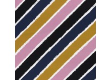 French Terry - Diagonally by lycklig design goldgelb altrosa